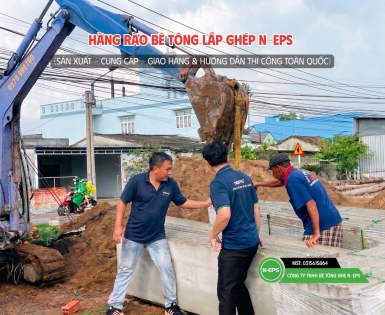Hàng Rào Bê Tông Nhẹ Tại Long An Cao 2.44M Dài 200M