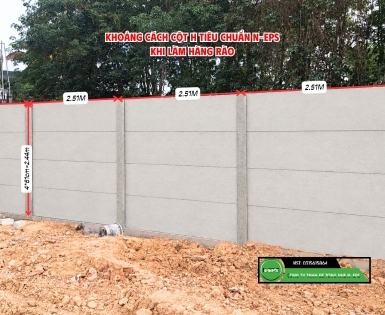Hình Ảnh Dự Án Hàng Rào Bê Tông Đúc Sẵn Tại Bình Dương - Cao 2.44M