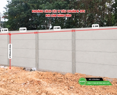 Hình Ảnh Dự Án Hàng Rào Bê Tông Đúc Sẵn Tại Bình Dương - Cao 2.44M