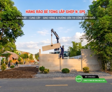 Hàng Rào Lắp Ghép Bê Tông Nhẹ Tại Củ Chi Cao 2.44M