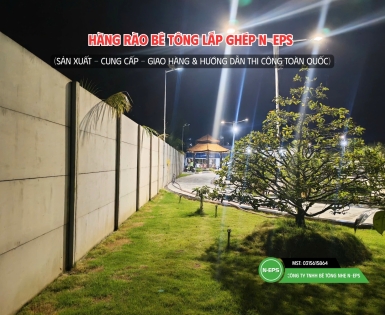 Hàng Rào Bê Tông Lắp Ghép Tại Vĩnh Long Cao 2.44M