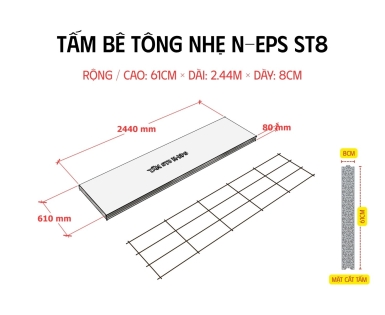 Tấm Bê Tông Nhẹ ST8