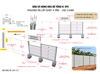 Hàng Rào Bê Tông Lắp Ghép