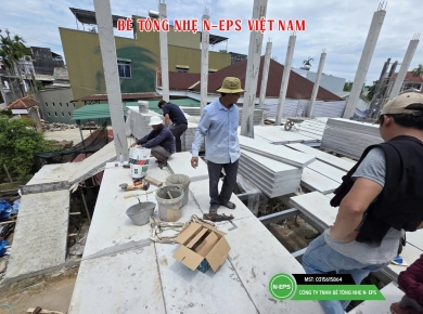 Giải pháp làm sàn gác lửng cải tạo nhà bằng bê tông siêu nhẹ T6