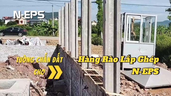 Hàng Rào Kết Hợp Tường Chắn Đất Khi Đất Thấp Hơn Nền Đường 