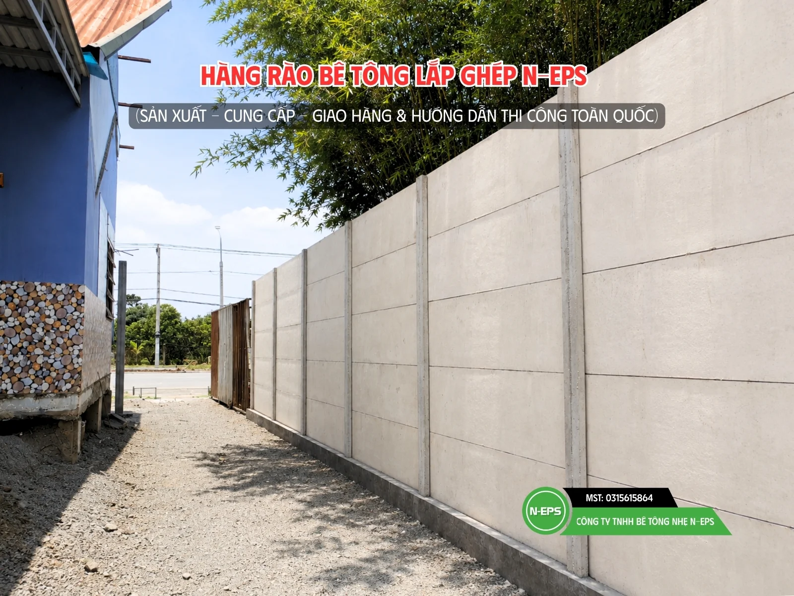 Hàng rào bê tông lắp ghép N-EPS cao 3.05m