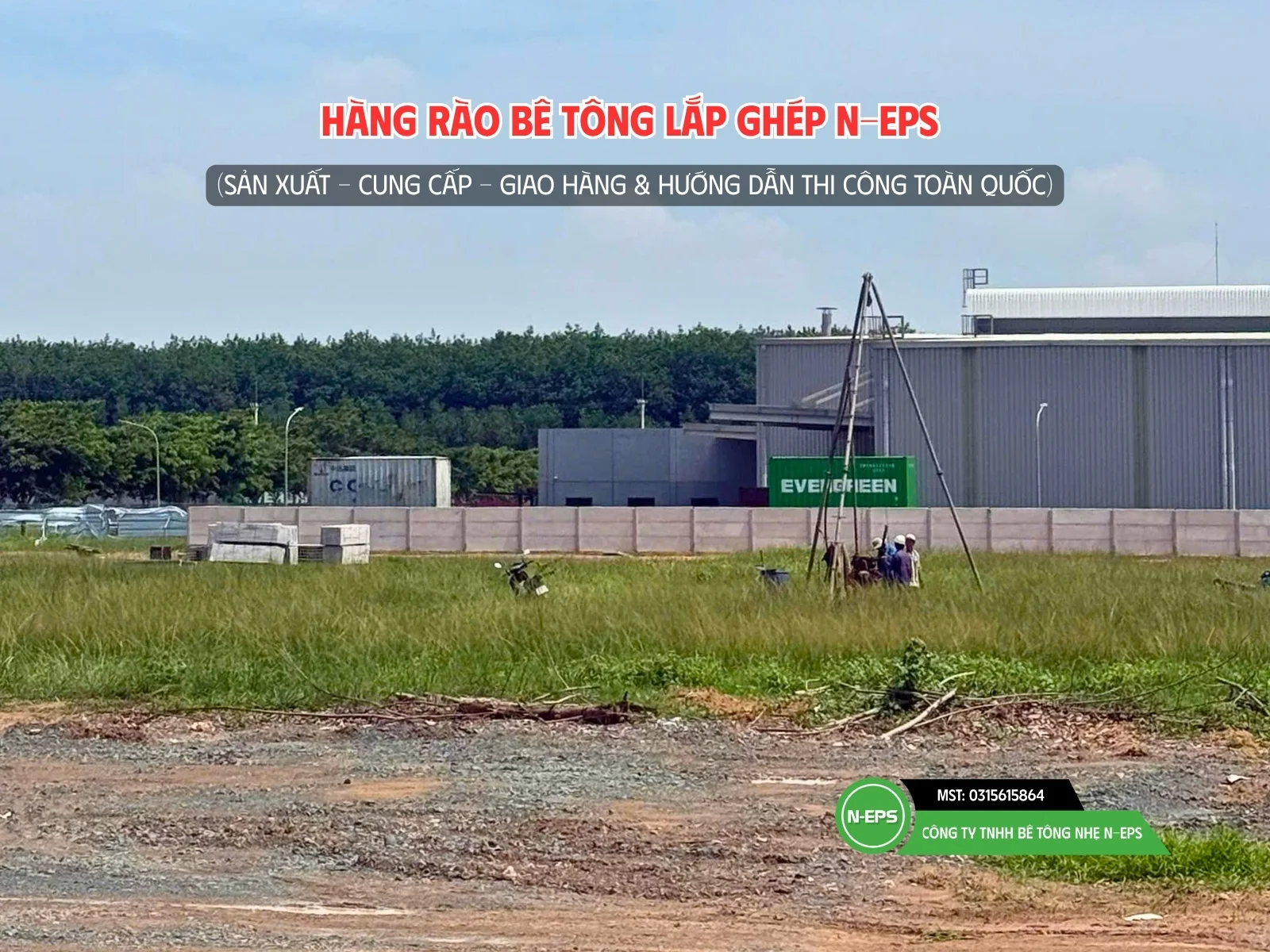 Đoạn hàng rào lắp ghép hoàn thiện tại Đồng Nai
