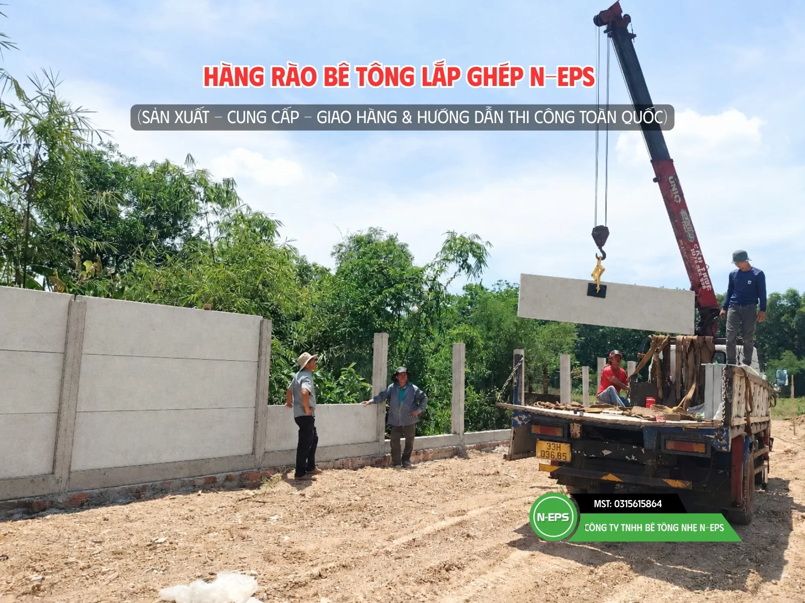 Chi phí thuê xe cẩu thi công hàng rào lắp ghép N-EPS