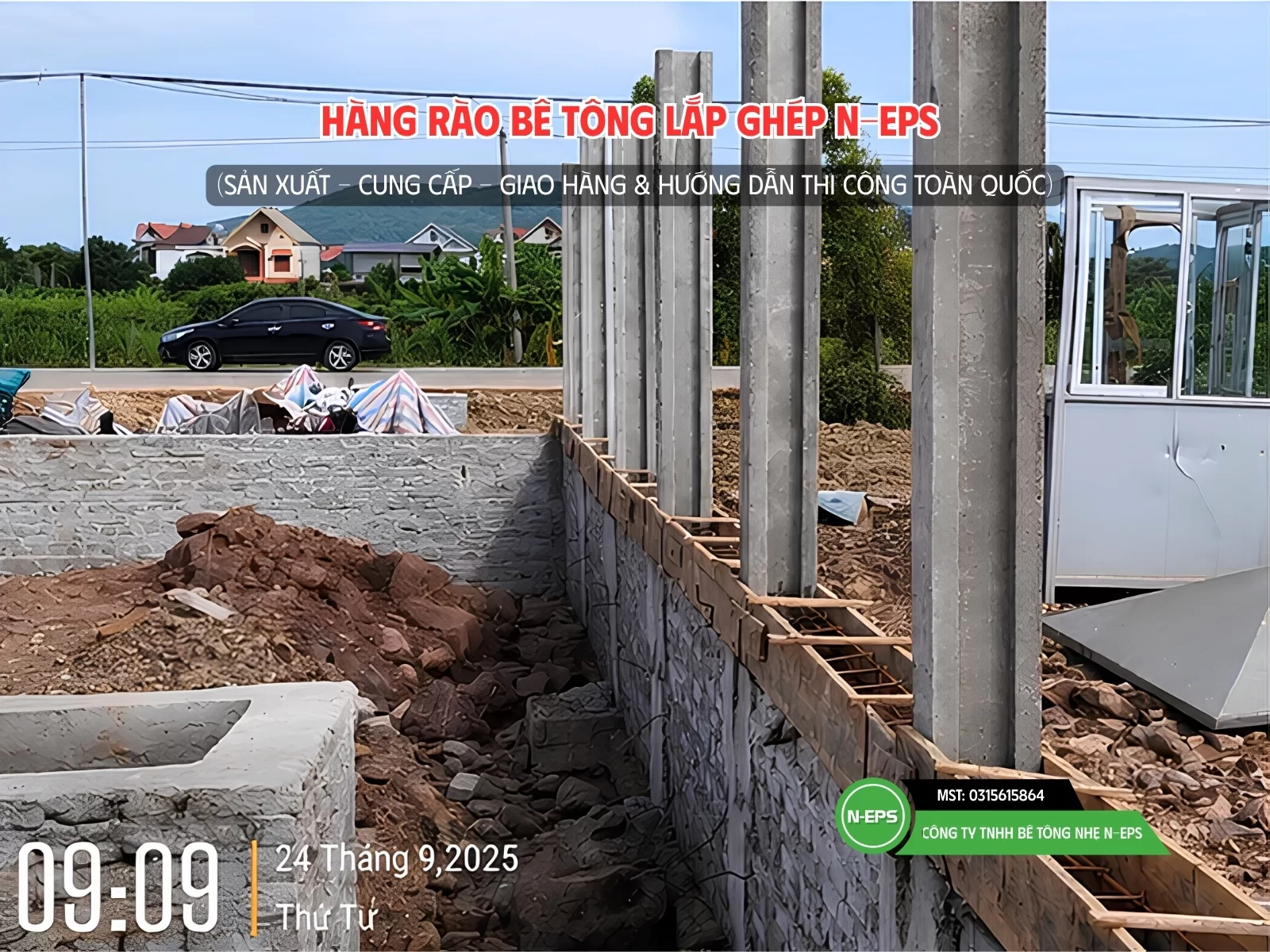 Hàng rào lắp ghép tại Bắc Giang - Cao 1.83M