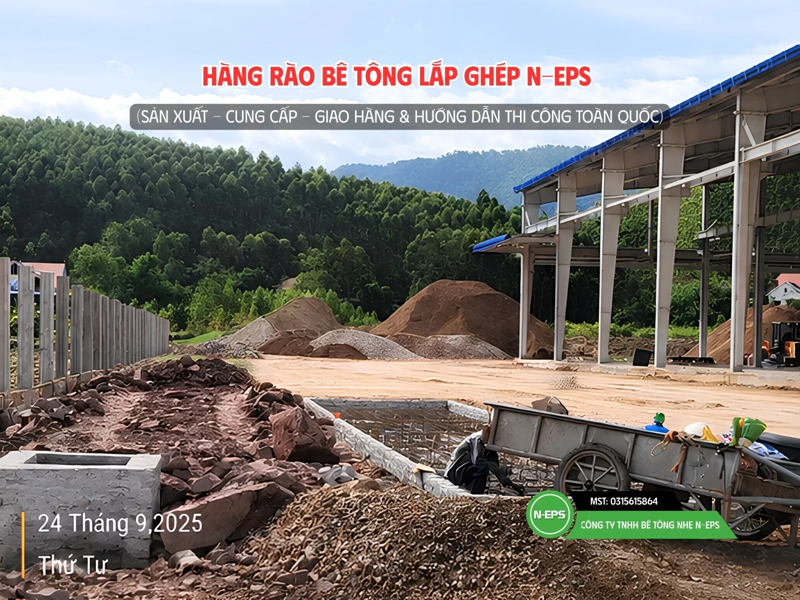 Hàng rào lắp ghép tại Bắc Giang - Cao 1.83M