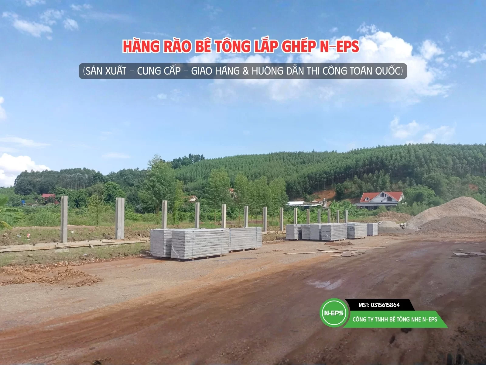 Hàng rào lắp ghép tại Bắc Giang - Cao 1.83M