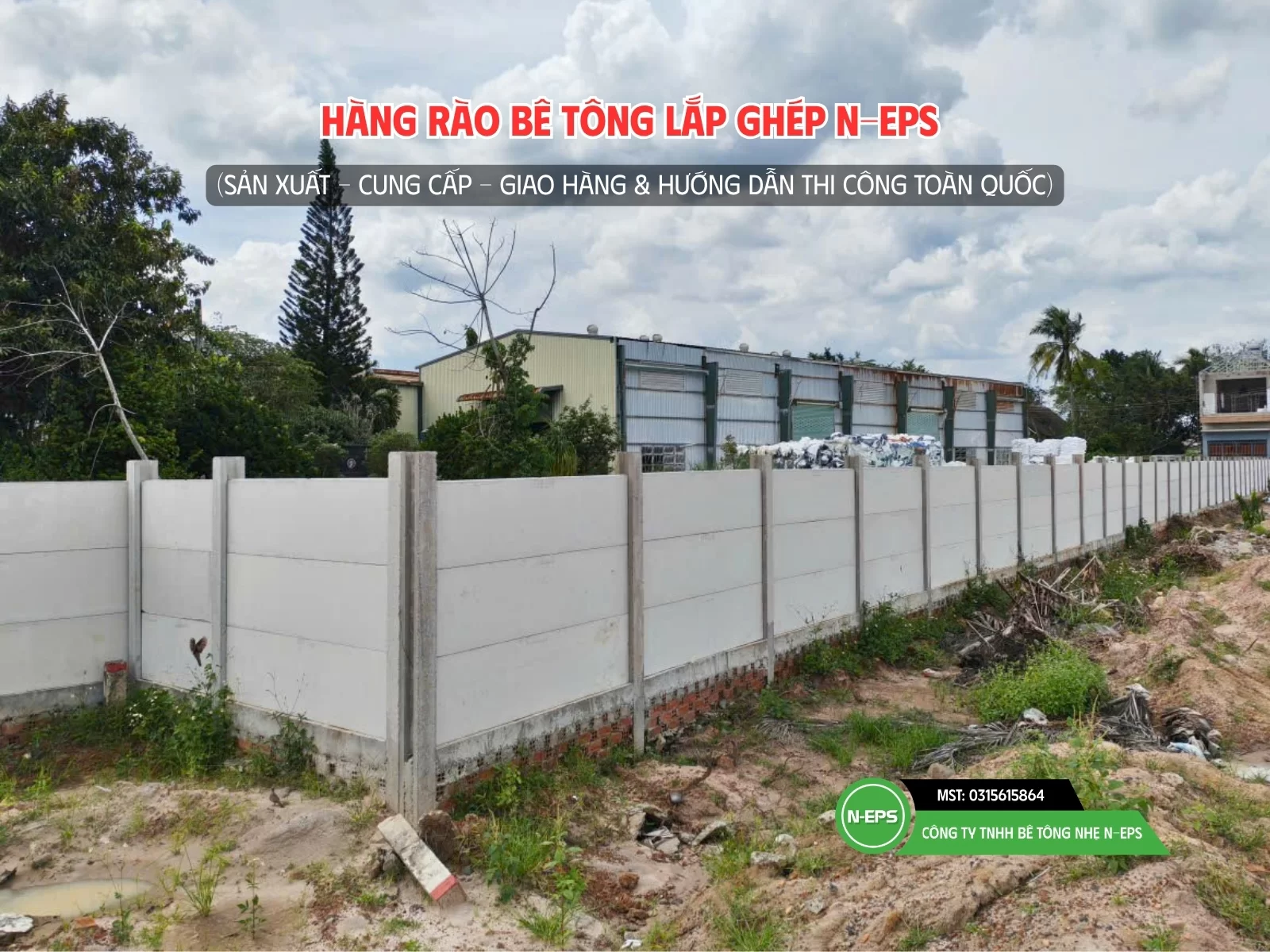 hàng rào lắp ghép N-EPS góc vuông gấp khúc