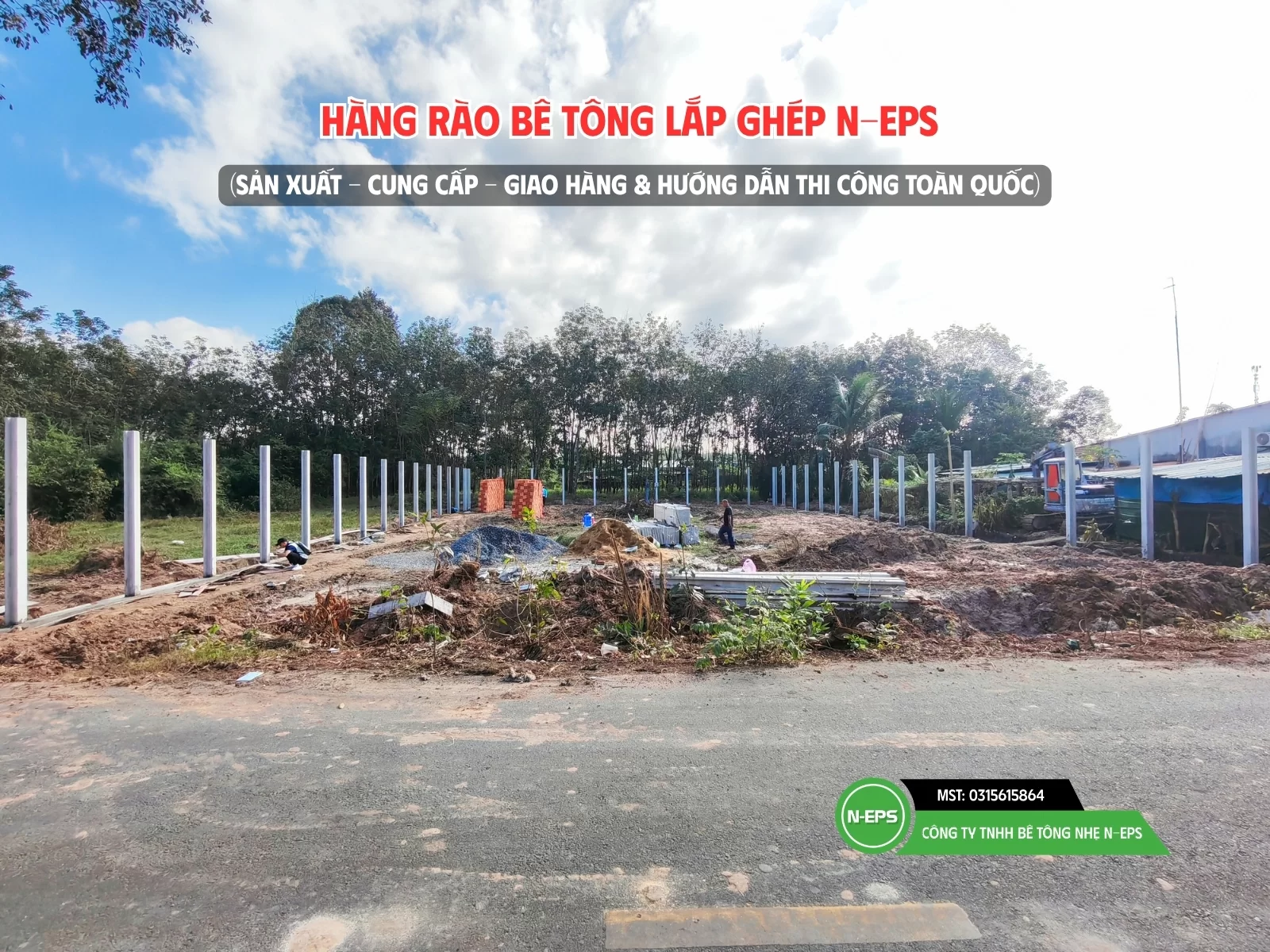 Hàng rào bê tông lắp ghép sử dụng nâng nền N-EPS