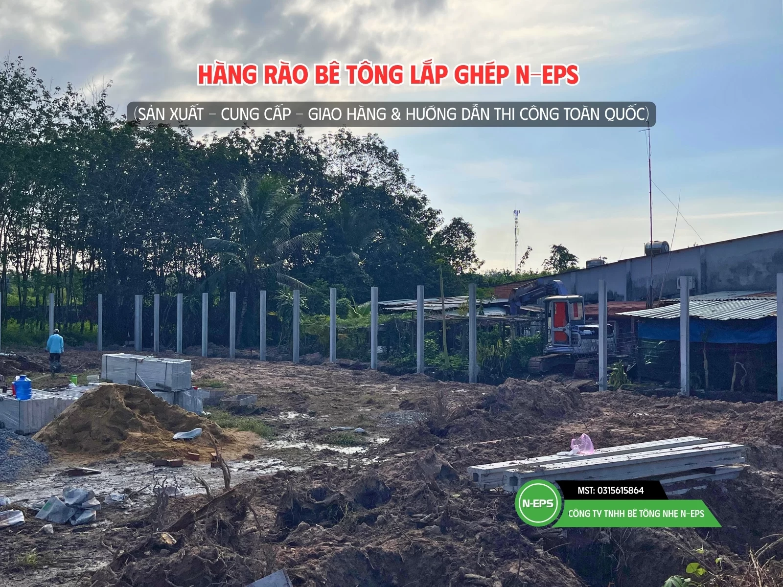 Hàng rào bê tông lắp ghép sử dụng nâng nền N-EPS