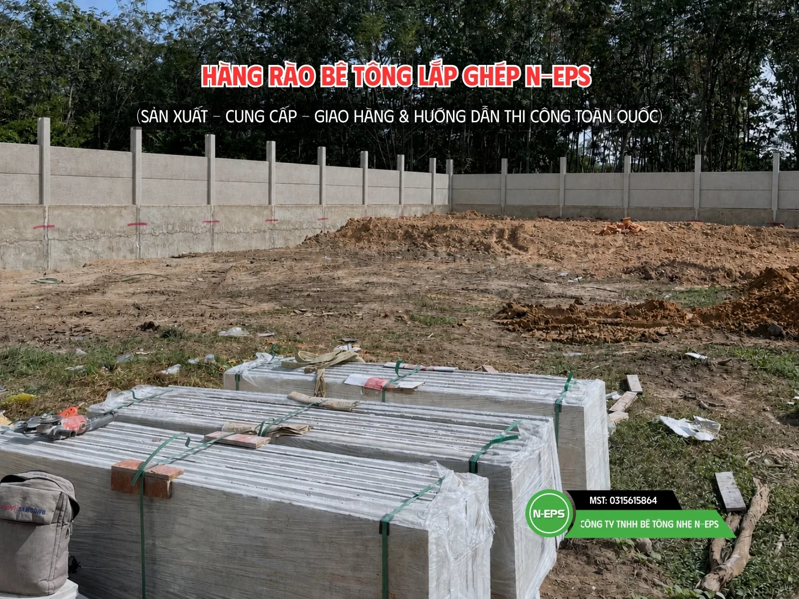 Hàng rào bê tông lắp ghép sử dụng nâng nền N-EPS