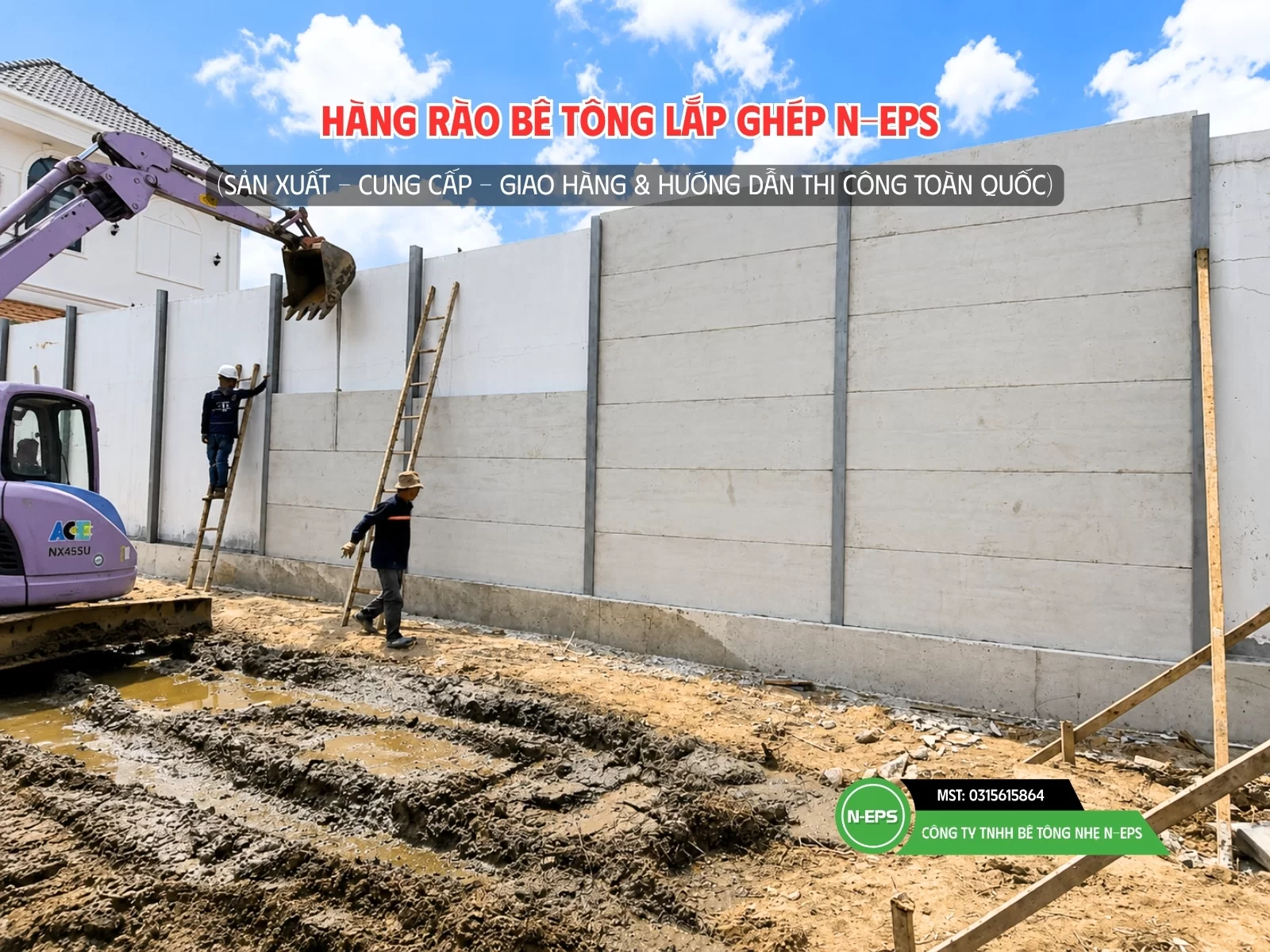 Hàng rào lắp ghép tại Nhà Bè - Cao 3.66m