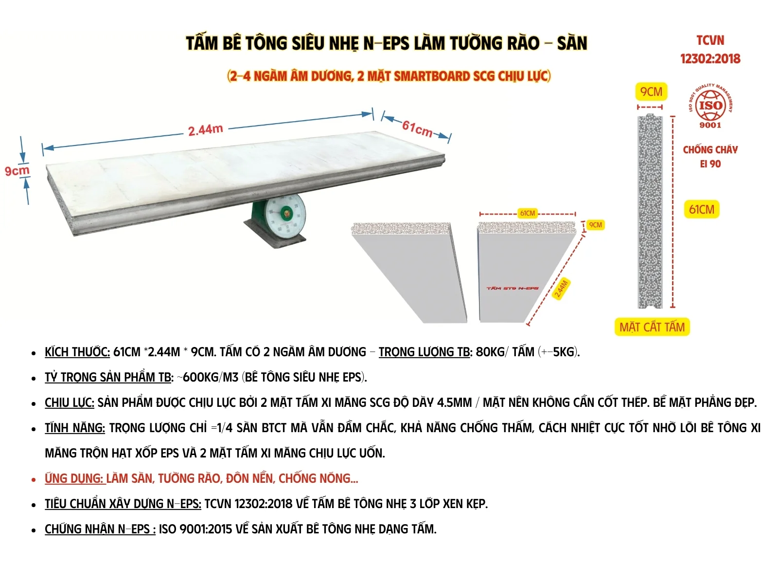 Cấu tạo tấm bê tông siêu nhẹ ST9