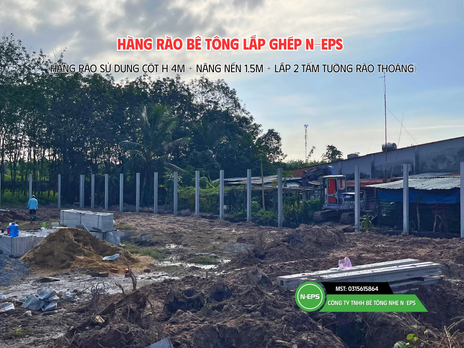 Hàng rào lắp ghép sử dụng nâng nền