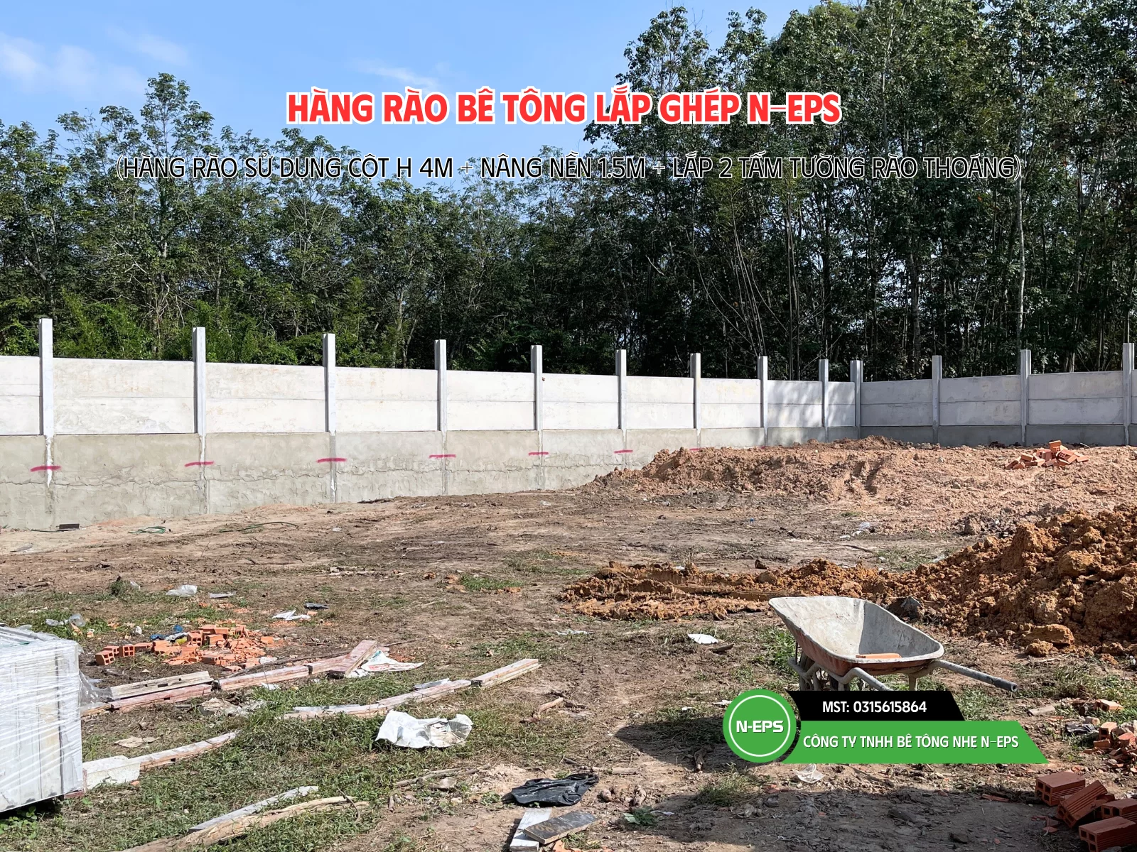 Hàng rào lắp ghép sử dụng nâng nền