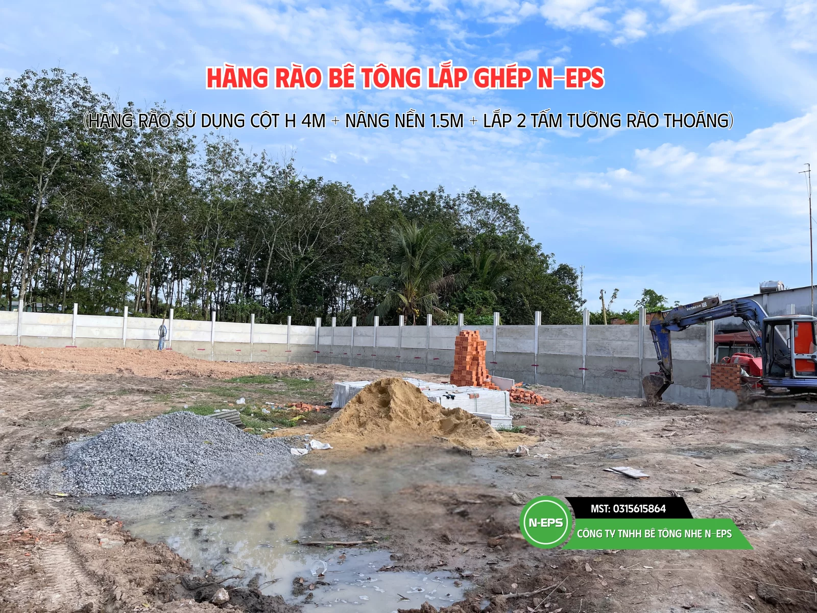 Hàng rào lắp ghép sử dụng nâng nền