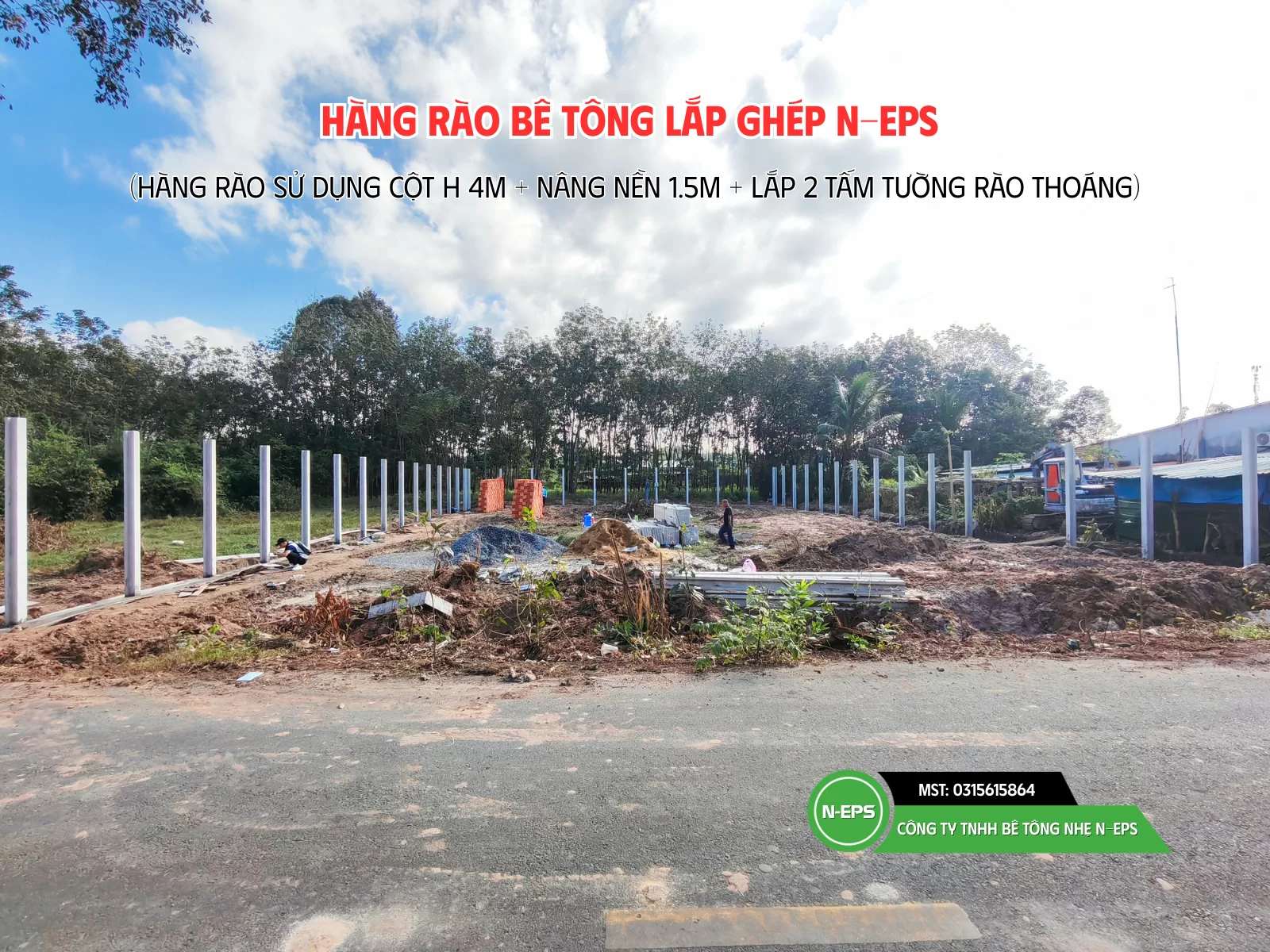 Hàng rào lắp ghép sử dụng nâng nền