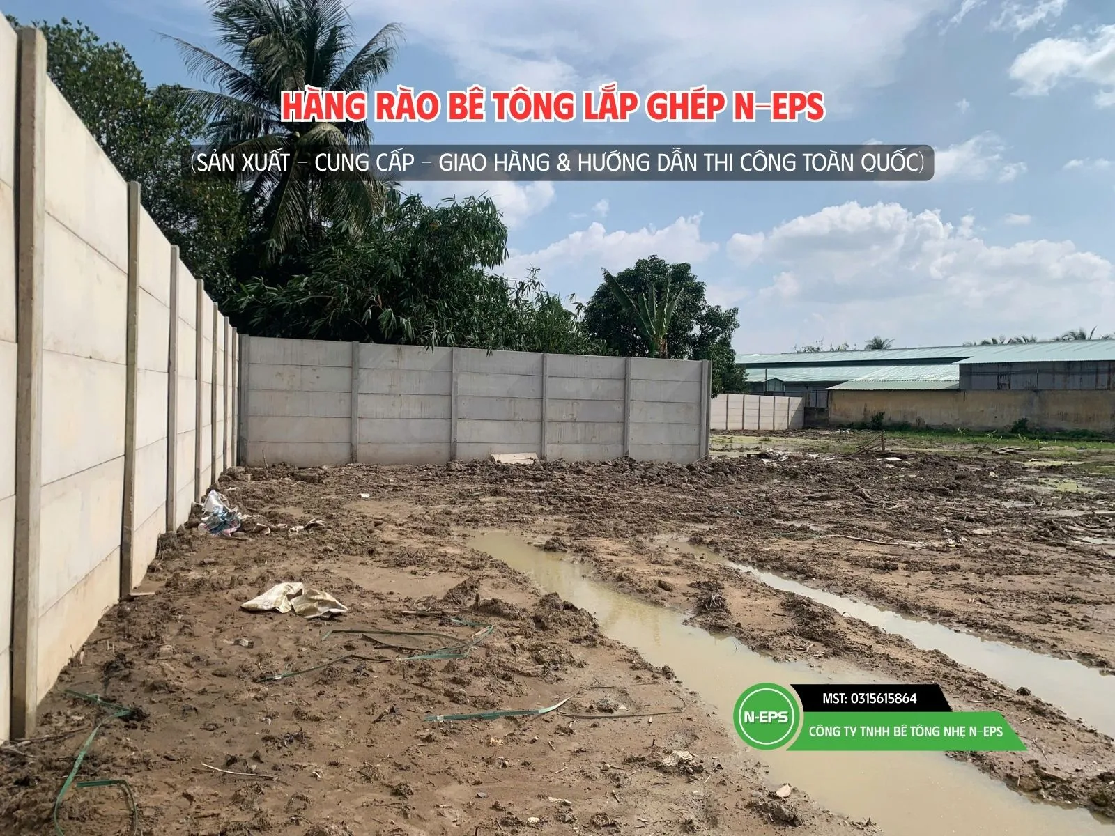 hàng rào lắp ghép N-EPS tại Cai Lậy Tiền Giang cao 3m