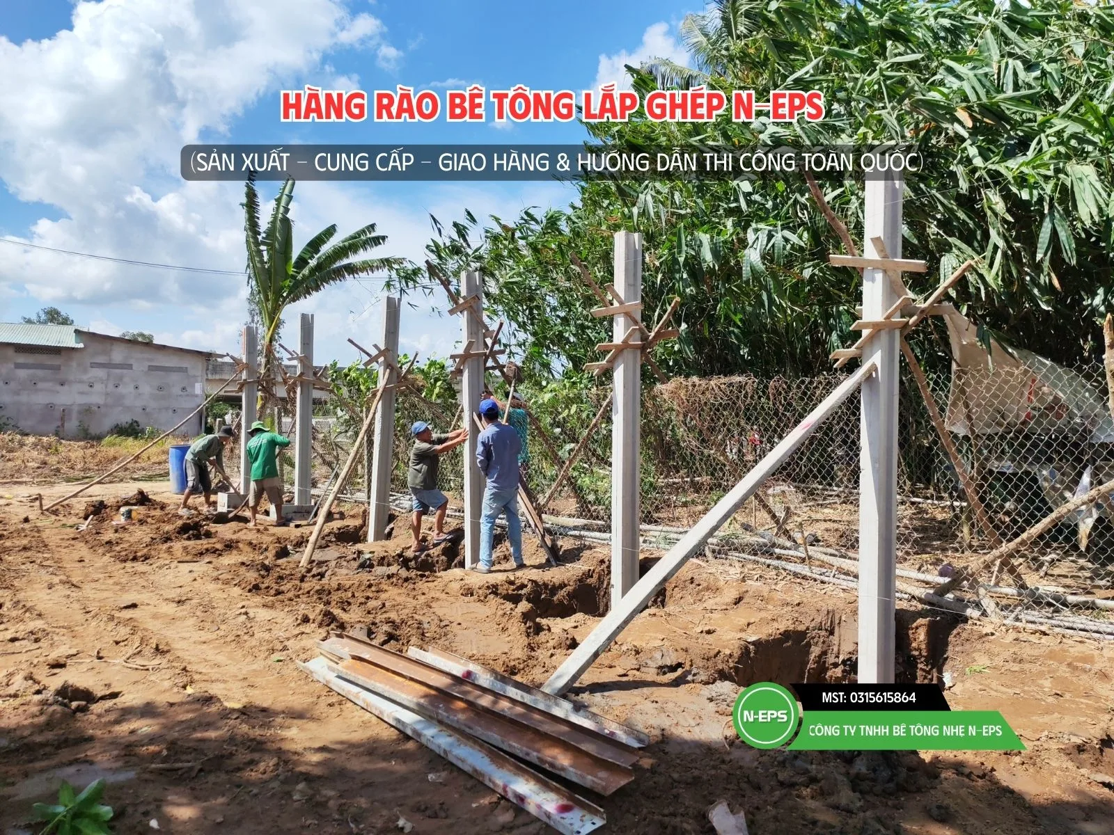 hàng rào lắp ghép N-EPS tại Cai Lậy Tiền Giang cao 3m