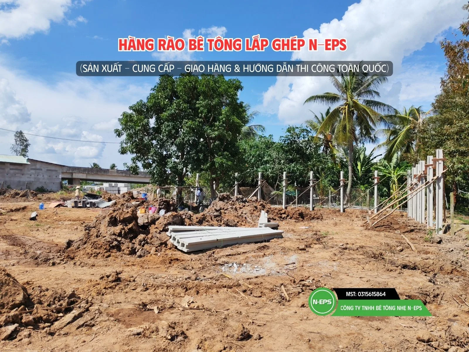 hàng rào lắp ghép N-EPS tại Cai Lậy Tiền Giang cao 3m