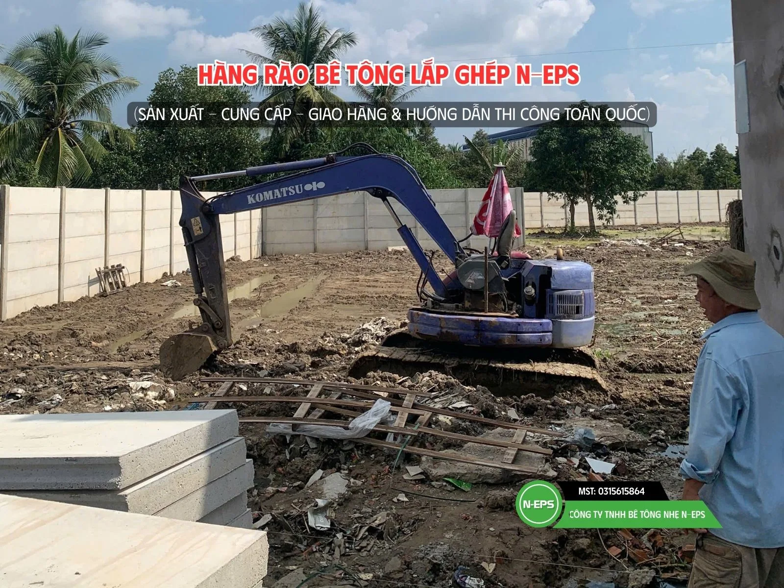 hàng rào lắp ghép N-EPS tại Cai Lậy Tiền Giang cao 3m