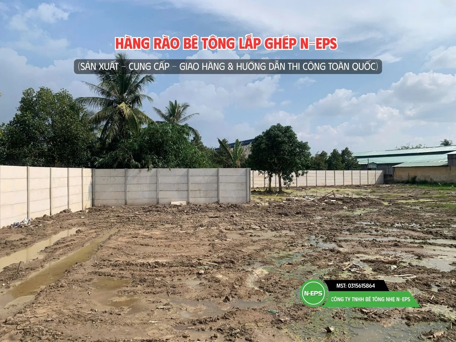 hàng rào lắp ghép N-EPS tại Cai Lậy Tiền Giang cao 3m