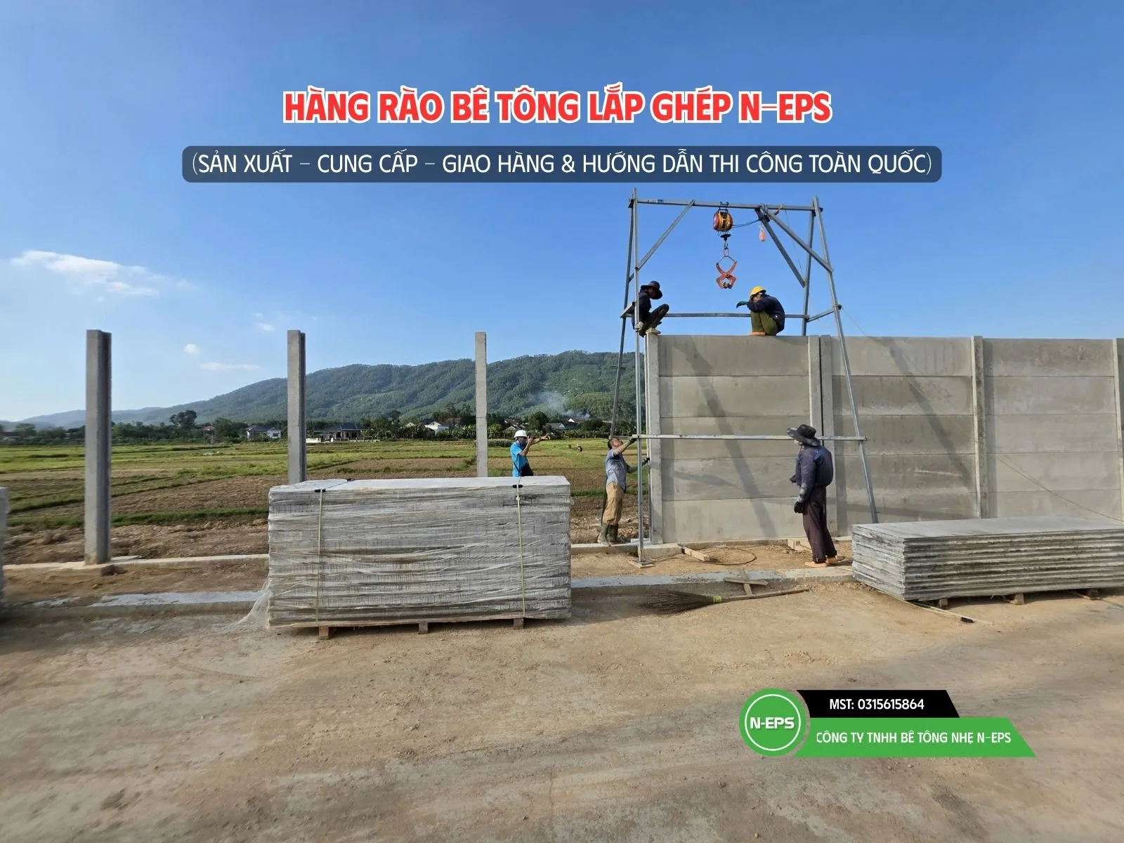 tời điện lắp ghép hàng rào bê tông lắp ghép tại Nghệ An