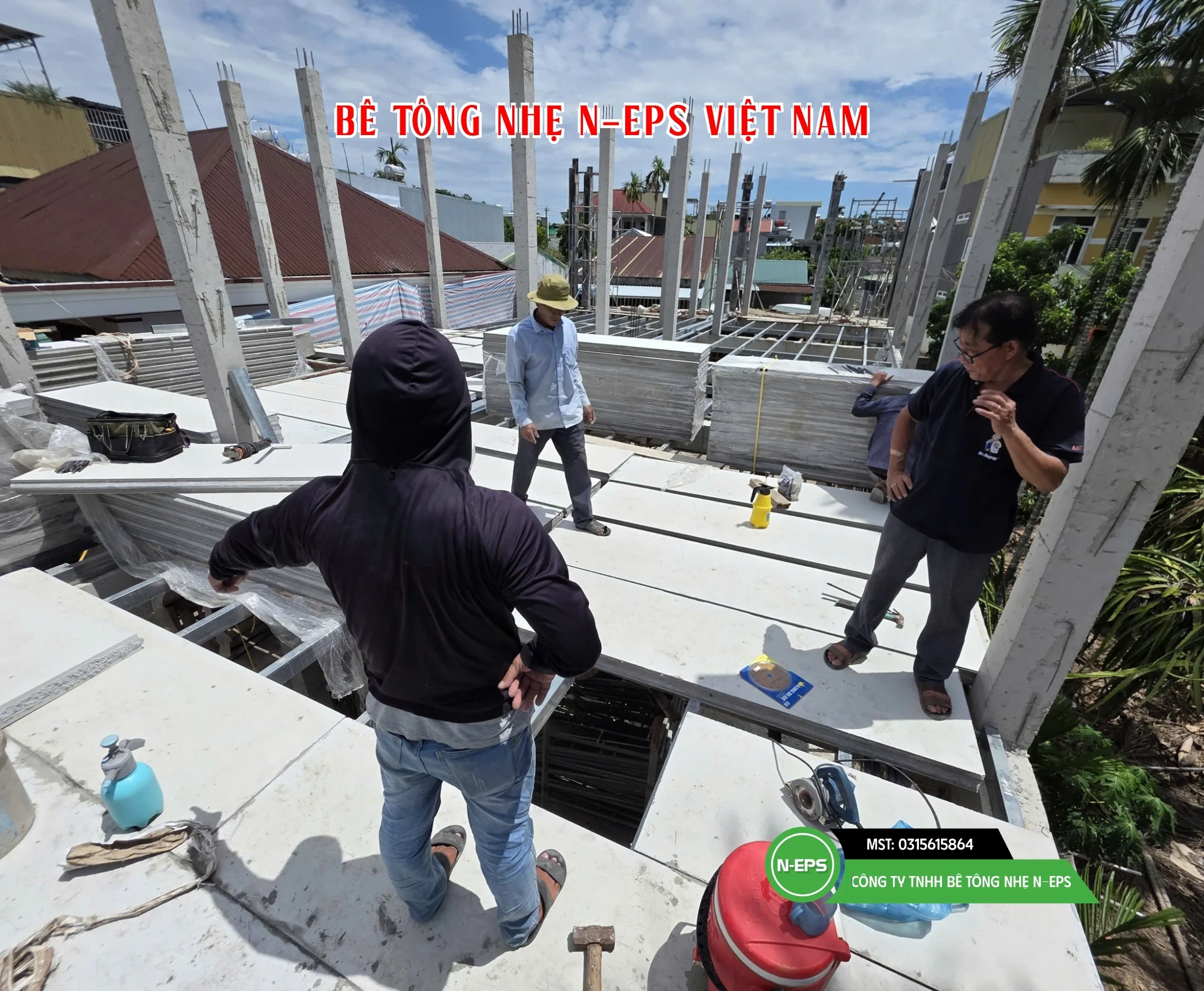 làm sàn bê tông nhẹ lắp ghép