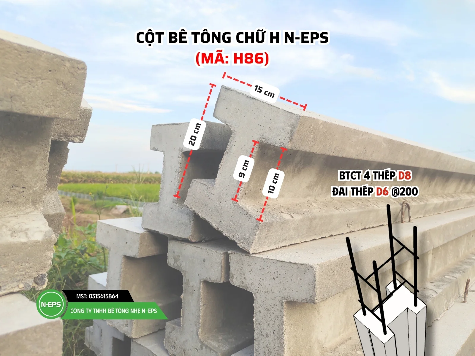 Cột H đúc sẵn