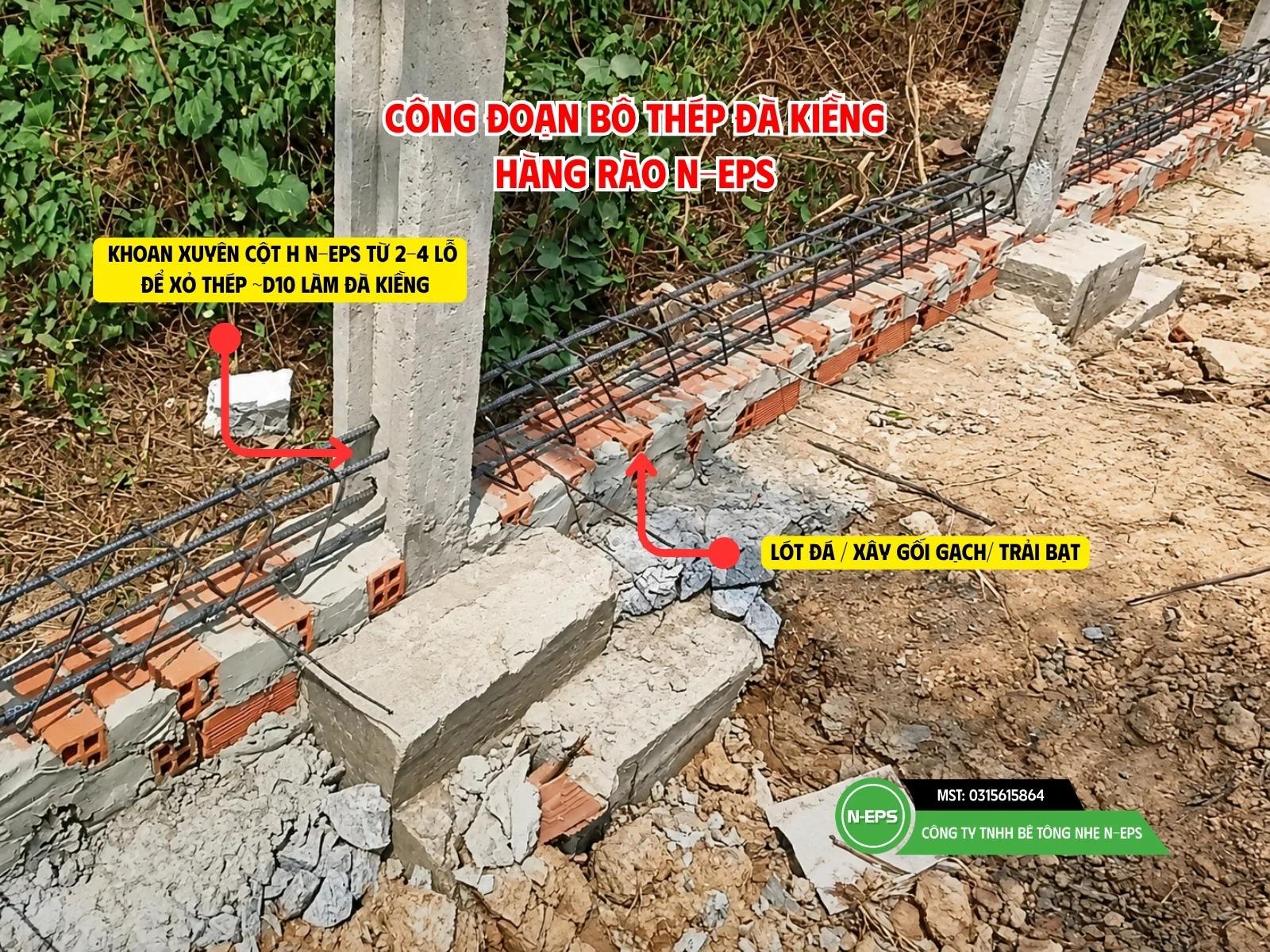 Cột hàng rào lắp ghép H85