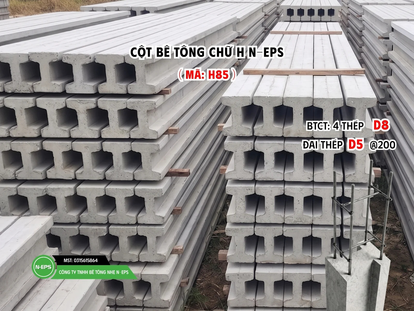 Cột hàng rào lắp ghép H85