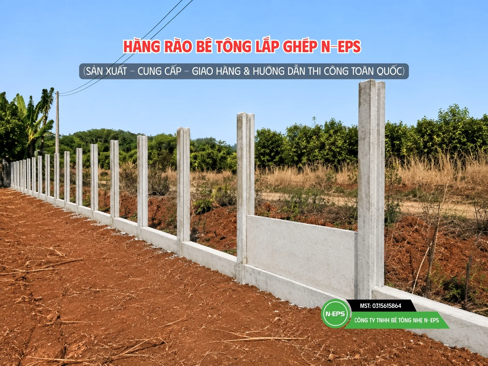 Cột hàng rào lắp ghép H85