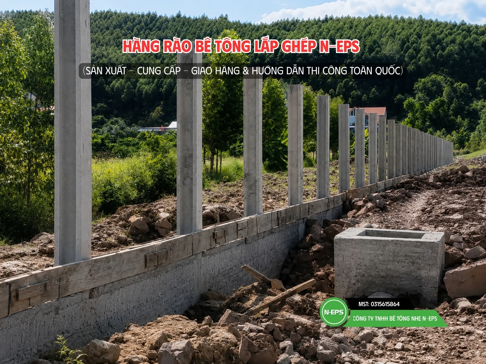 Cột hàng rào lắp ghép H86