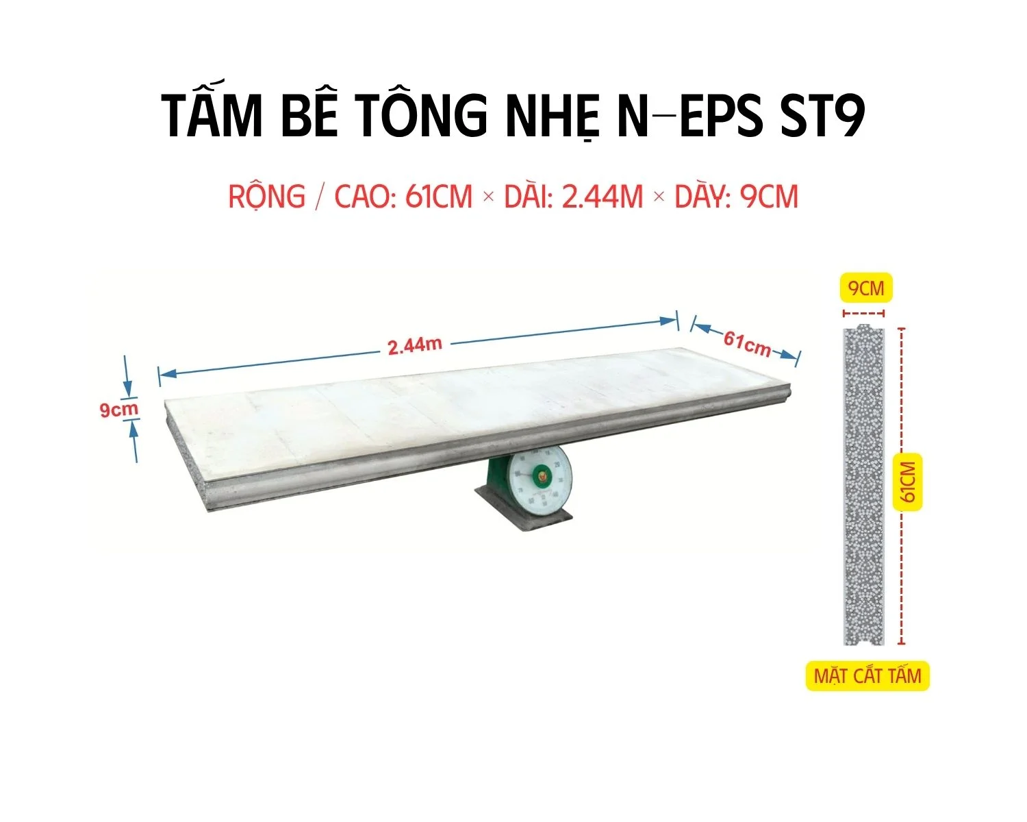 Tấm bê tông nhẹ ST9