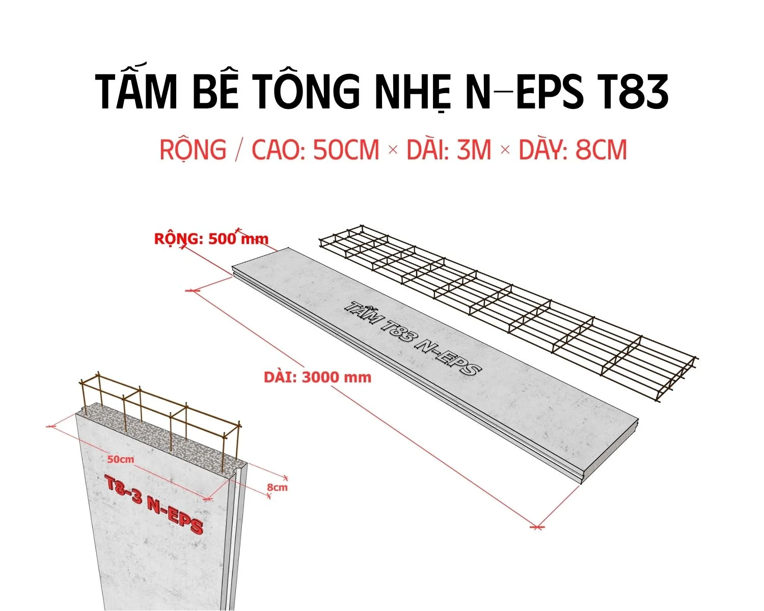Tấm bê tông nhẹ T83
