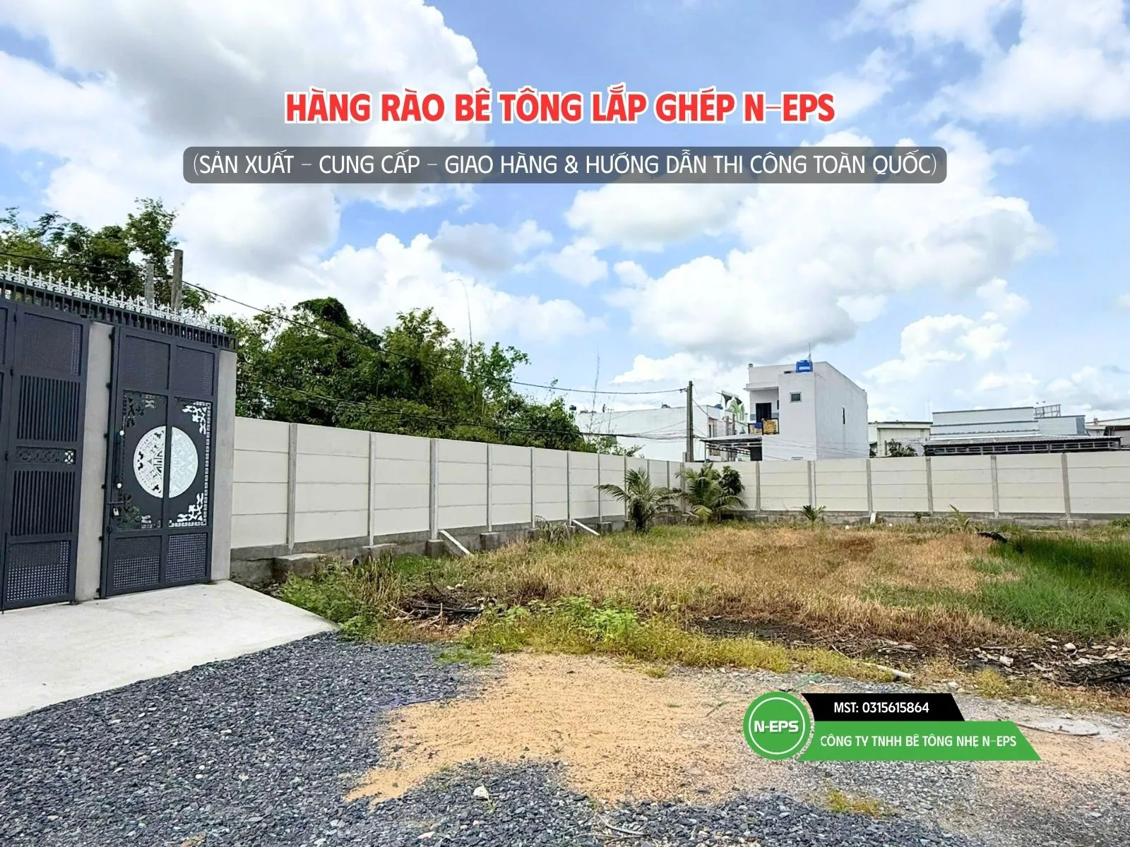 Hàng rào lắp ghép sử dụng tấm bê tông nhẹ ST91