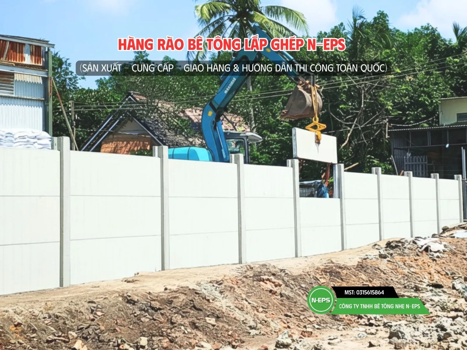 các hạng mục thi công hàng rào bê tông lắp ghép N-EPS