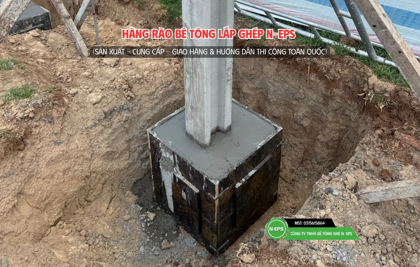 các hạng mục thi công hàng rào bê tông lắp ghép N-EPS