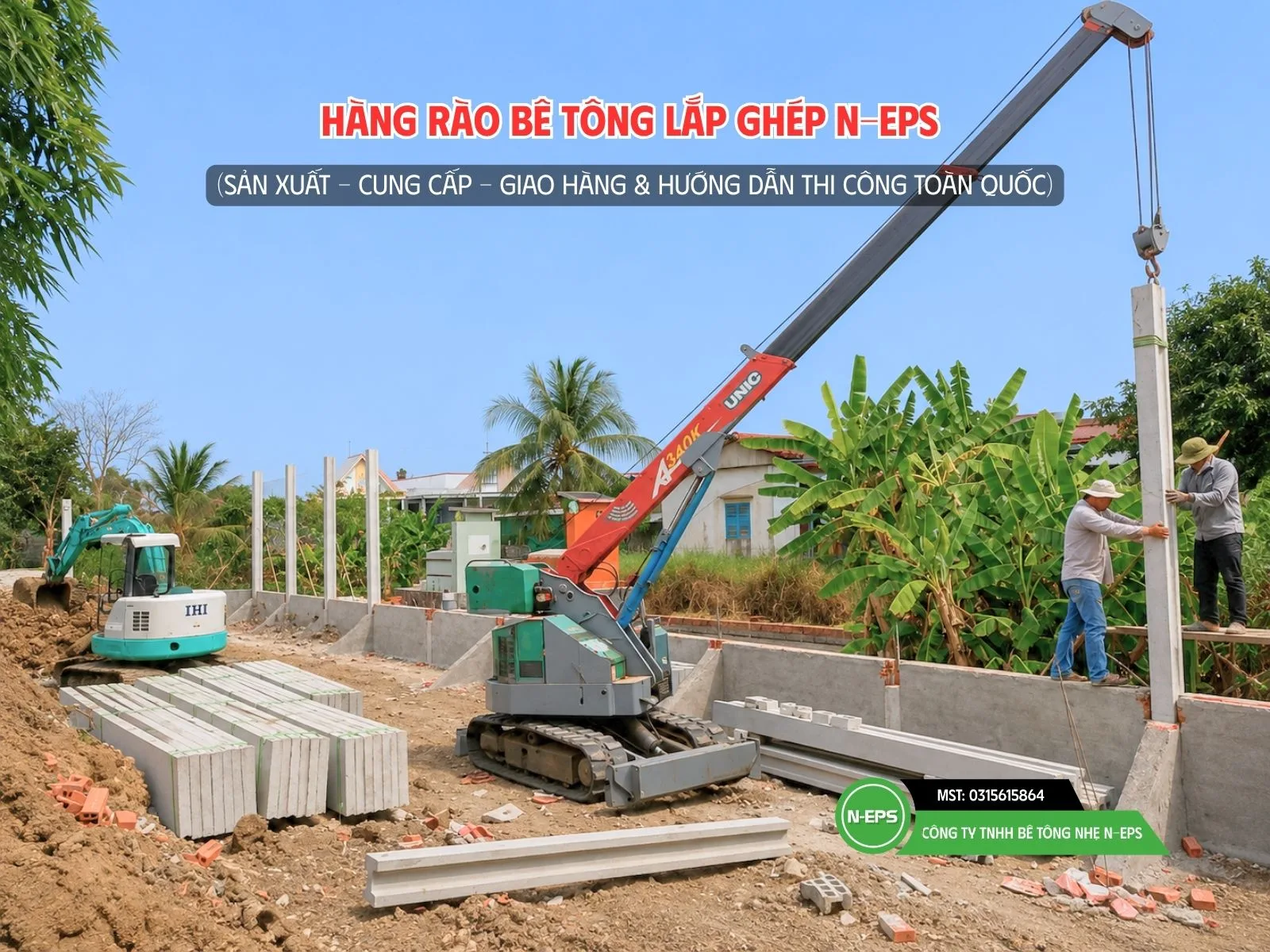 các hạng mục thi công hàng rào bê tông lắp ghép N-EPS
