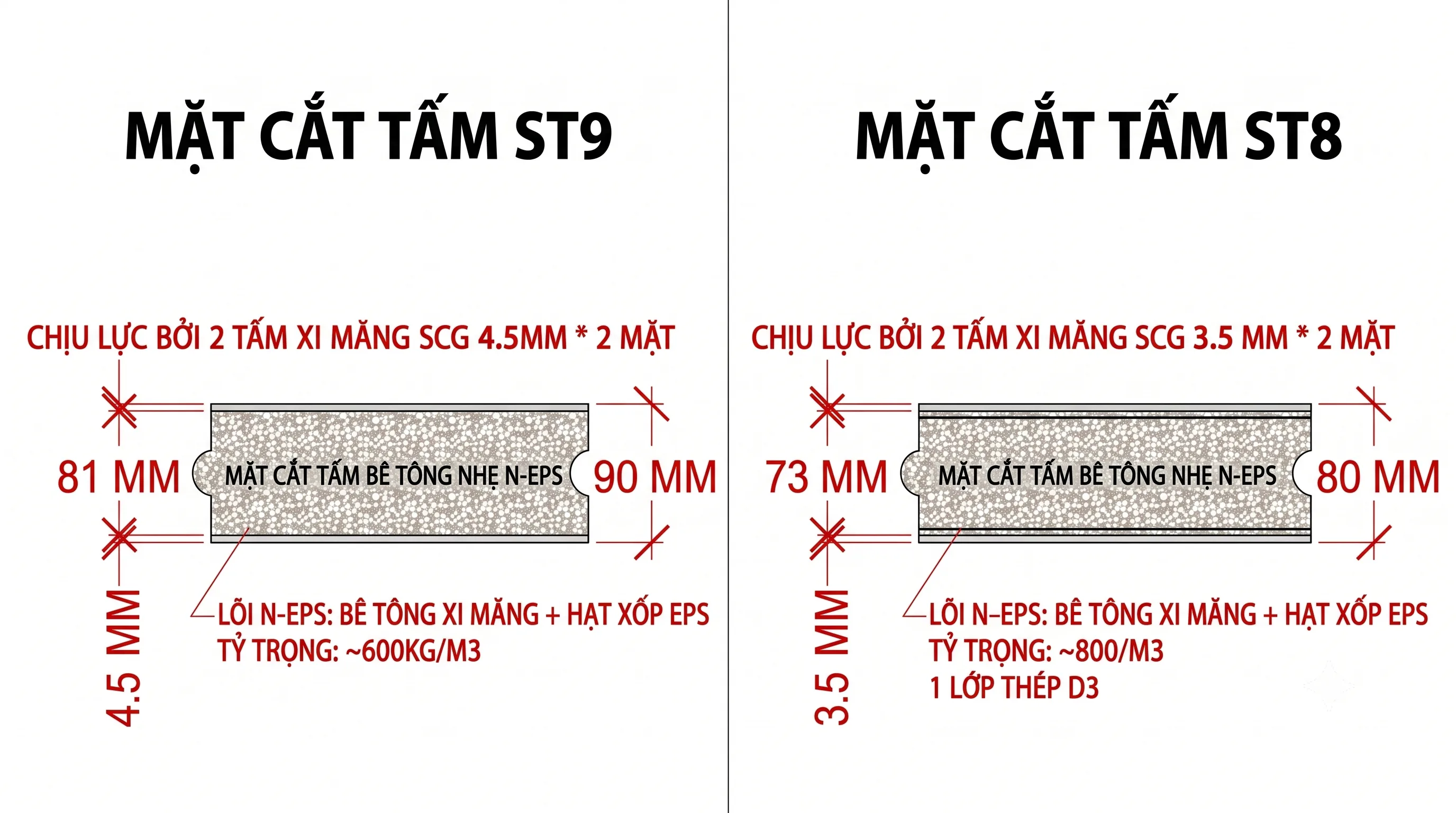 hàng rào lắp ghép bê tông nặng hay bê tông nhẹ N-EPS