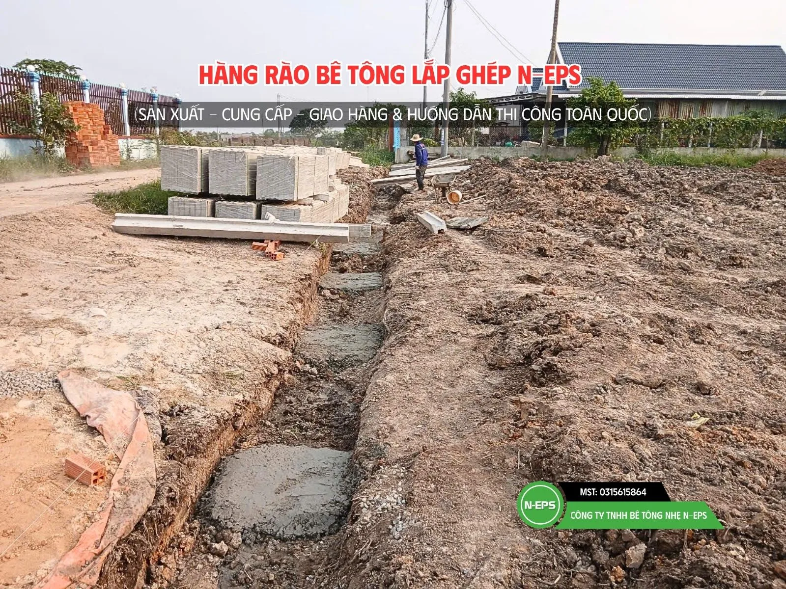 bê tông lót của hàng rào lắp ghép