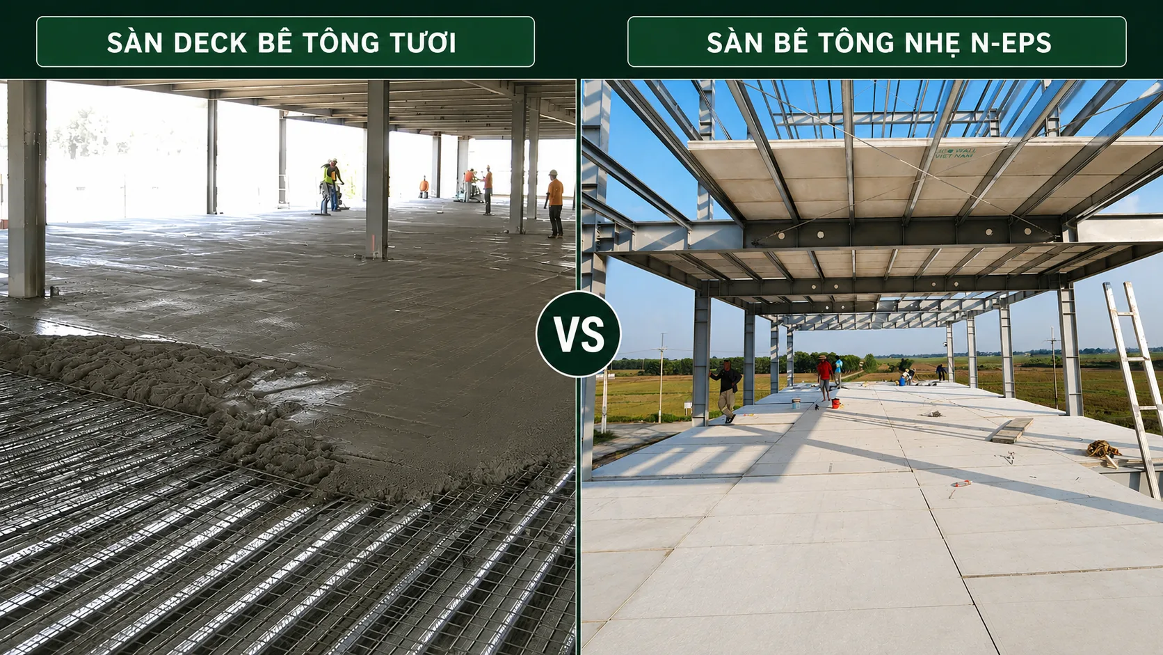 So sánh sàn Deck và sàn bê tông nhẹ N-EPS
