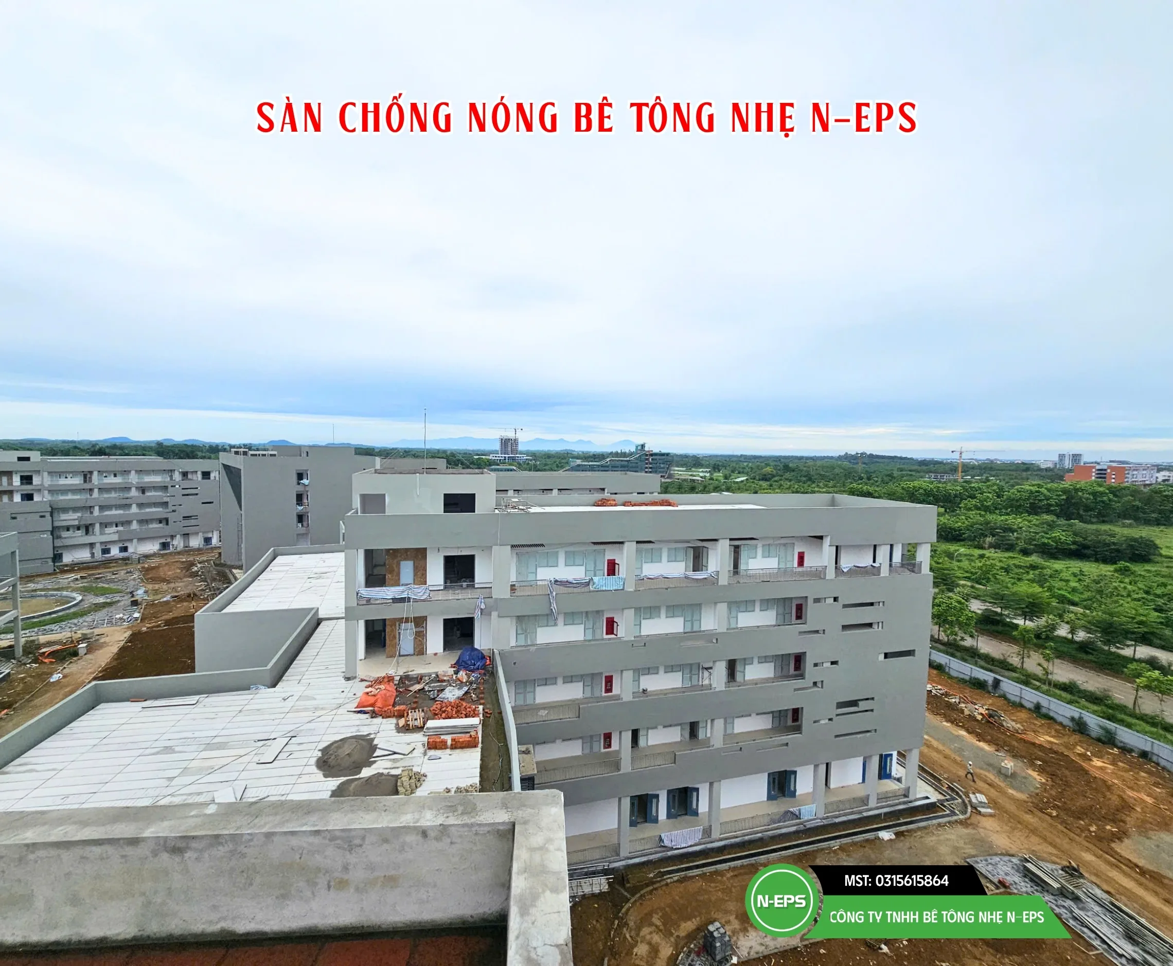 Chống nóng sàn mái bằng tấm bê tông nhẹ